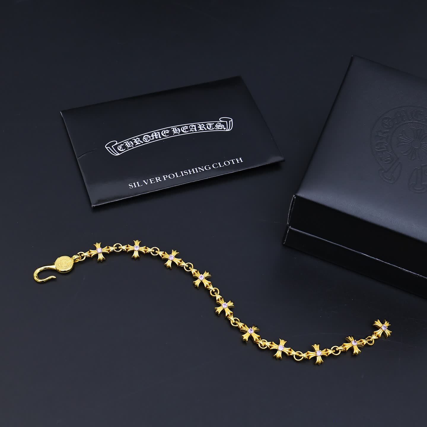 Chrome Hearts Bracelet - Gold and Silver Cross Design